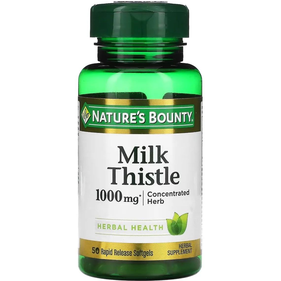 Розторопша Nature's Bounty Milk Thistle 1000 мг 50 гелевих капсул - фото 1