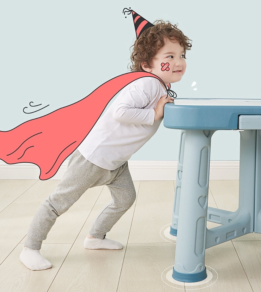 Детский функциональный столик и два стульчика Poppet Монохром, синий (PP-001M) - фото 3