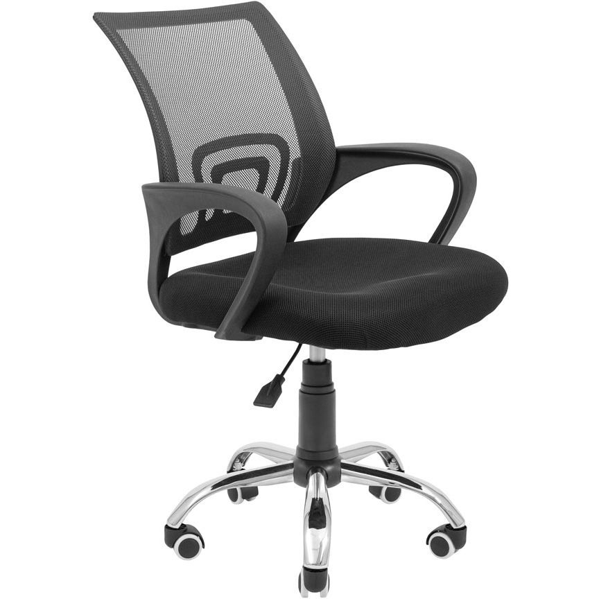 Крісло офісне Richman Спайдер Ю Хром Піастра сітка чорний + сірий (RCM-1099) - фото 1