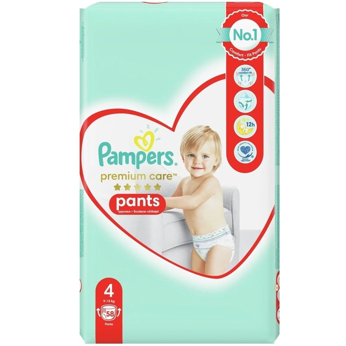 Підгузки-трусики Pampers Premium Care Pants 4 (9-15 кг), 58 шт. - фото 3