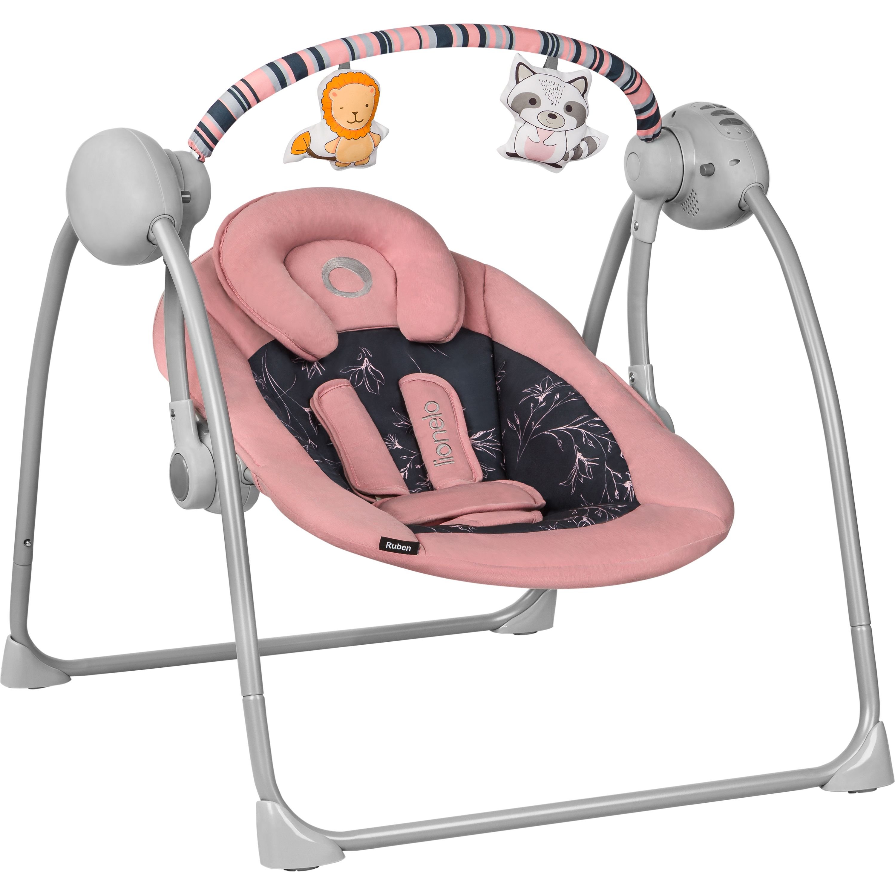 Кресло-качалка Lionelo Ruben Pink Baby с игровой дугой, розовое (LO-RUBEN RUBEN PINK BABY) - фото 2
