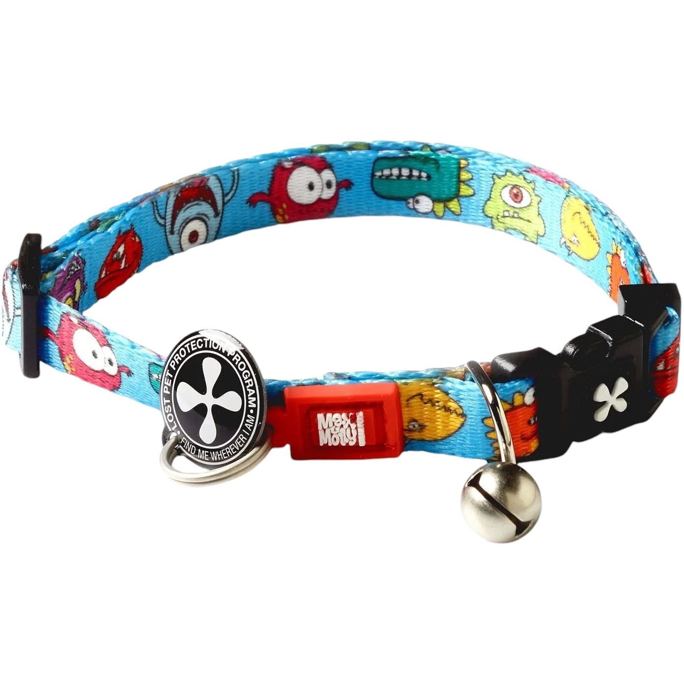 Ошейник для кошек Max & Molly Smart ID Collar Little Monsters 22-35x1 см - фото 1