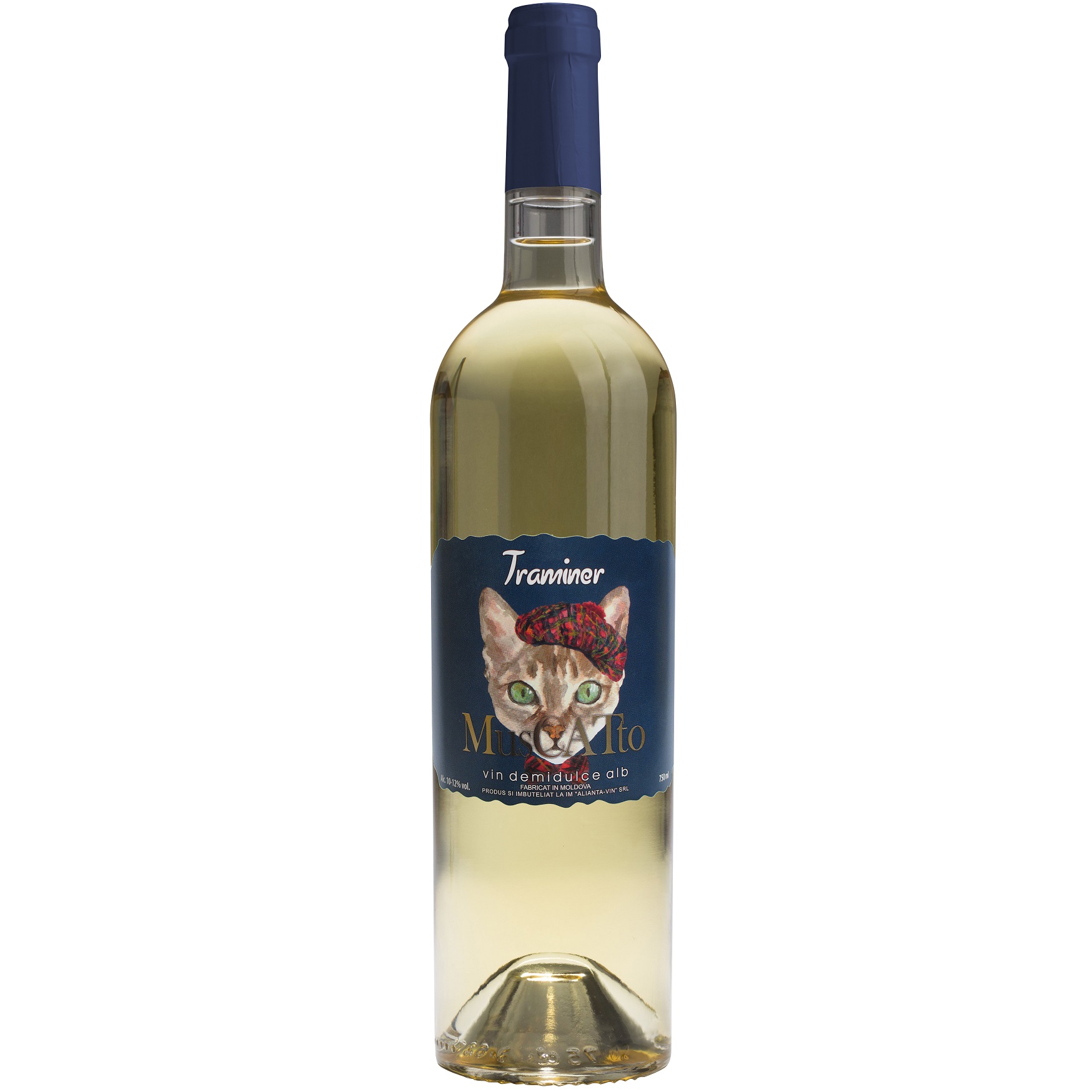 Вино Alianta vin Muscatto Traminer, біле, напівсолодке, 10-12%, 0,75 л - фото 1