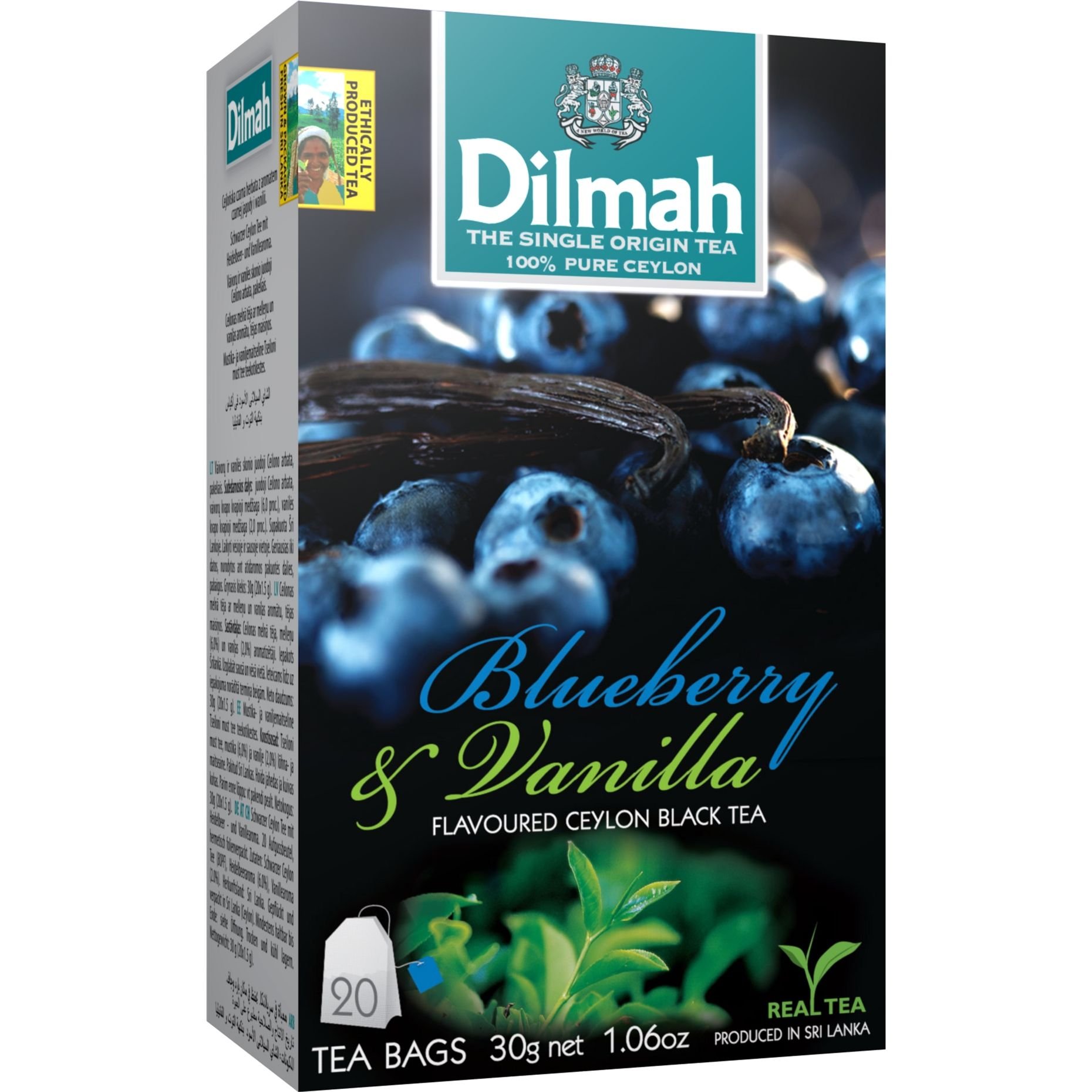 Чай черный Dilmah Blueberry&Vanilla, 30 г (20 шт. х 1.5 г) (896863) - фото 1