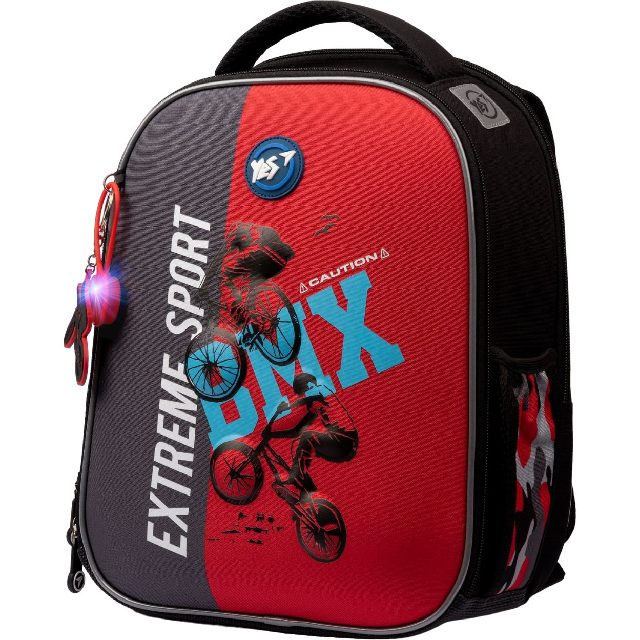 Photos - School Bag Yes Рюкзак каркасний  H-100 BMX, сірий з червоним  (559416)