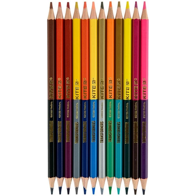 Кольорові двосторонні олівці Kite Transformers 12 шт. (TF22-054) - фото 3