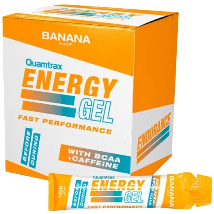 Енергетичний гель Quamtrax Energy Gel + caffeine банан 18 шт. х 40 г - фото 1