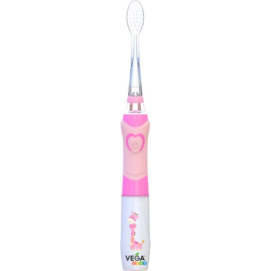 Электрическая детская звуковая зубная щетка Vega Kids VK-400P Light-Up розовая - фото 2