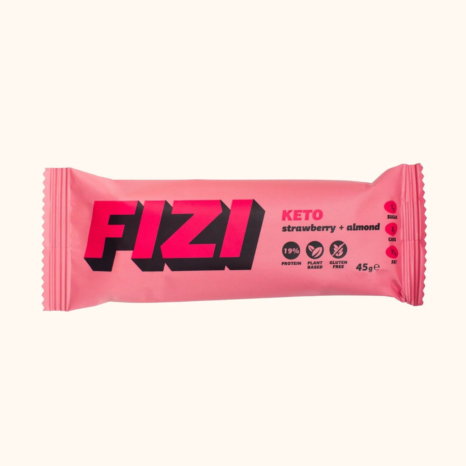 Набор протеиновых батончиков Fizi Кето Strawberry + Almond 10 шт. - фото 2