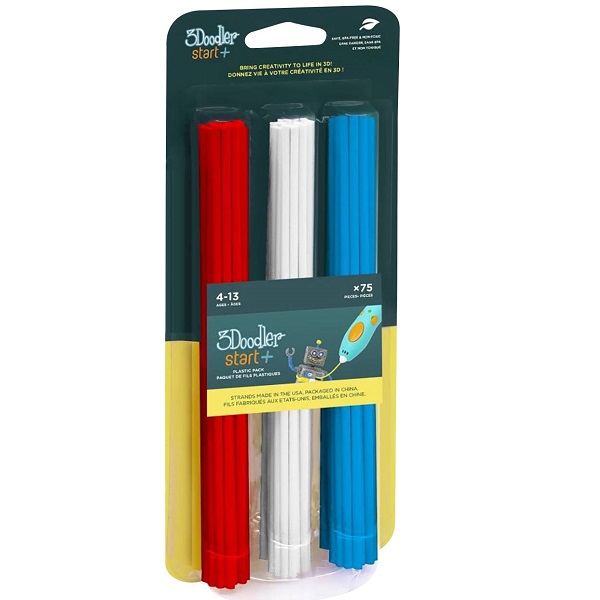 Набір стрижнів для 3D-ручки 3Doodler Start Мікс, 3 кольори, 75 шт. (3DS-ECO-MIX1-75) - фото 1