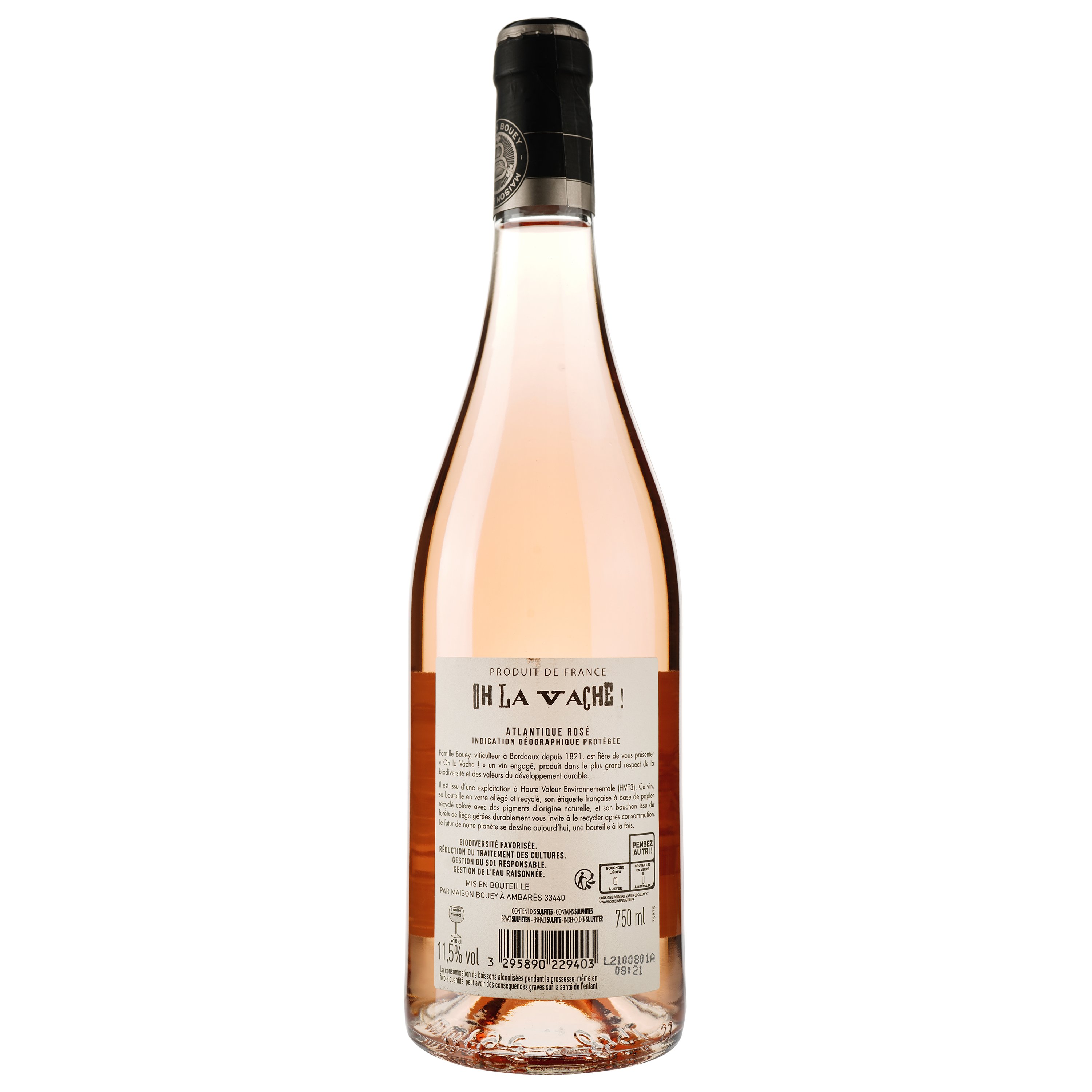 Вино Oh la Vache Atlantique, рожеве, сухе, 12%, 0,75 л (480094) - фото 2