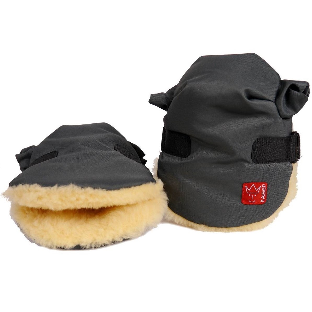 Муфта-рукавиці для коляски Kaiser Twooly, з натуральної овчини, чорний (6573424) - фото 1