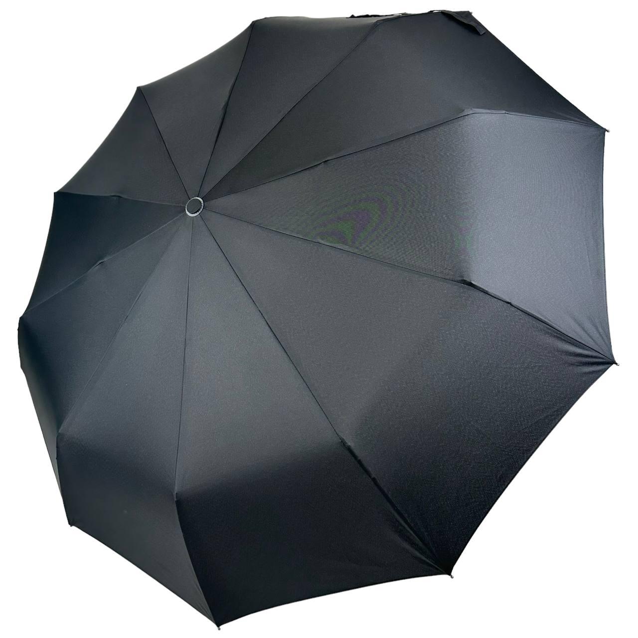 Мужской складной зонтик полный автомат Feeling Rain 104 см черный - фото 9