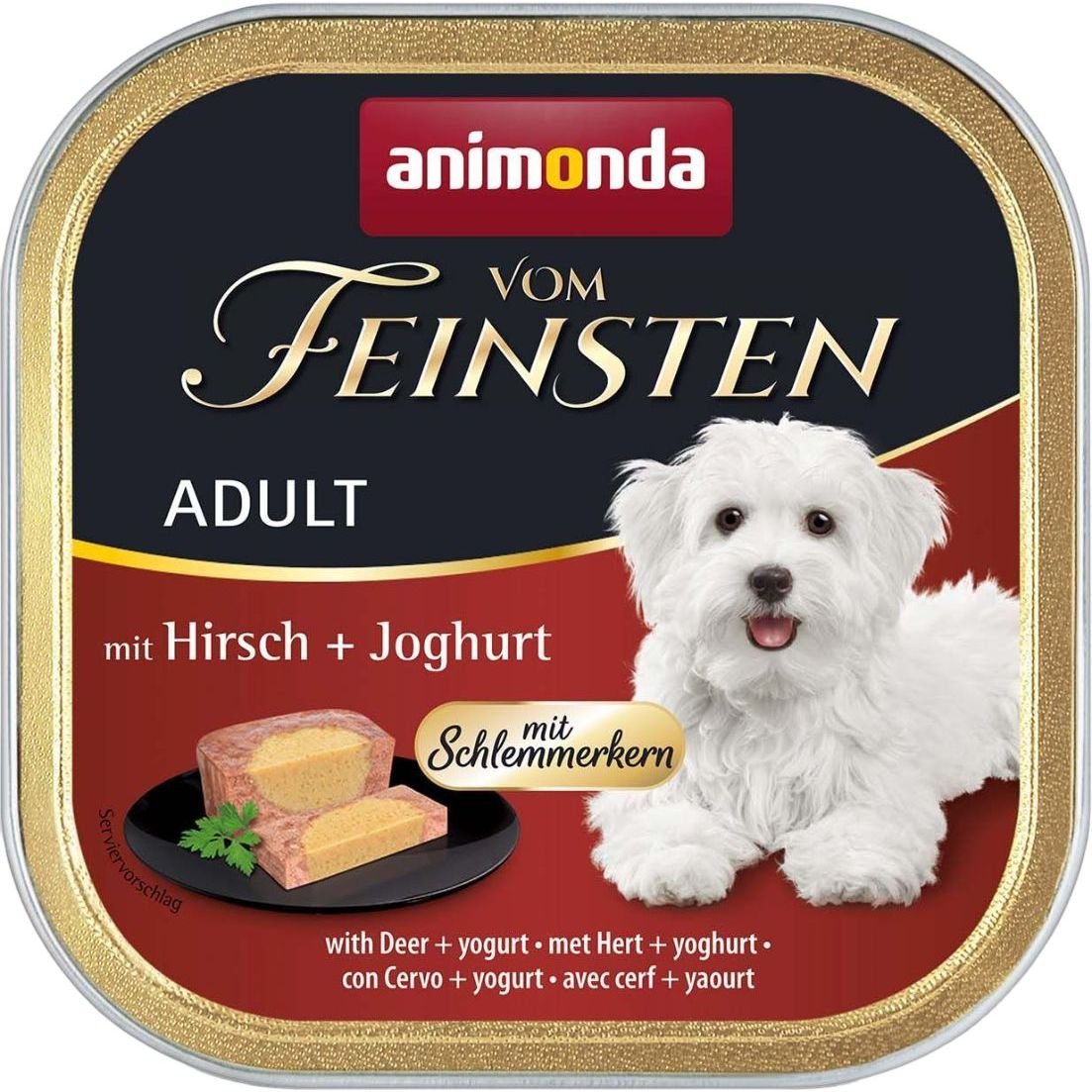 Влажный беззерновой корм для собак Animonda Vom Feinsten Adult with Deer + yogurt, с олениной и йогуртом, 150 г - фото 1