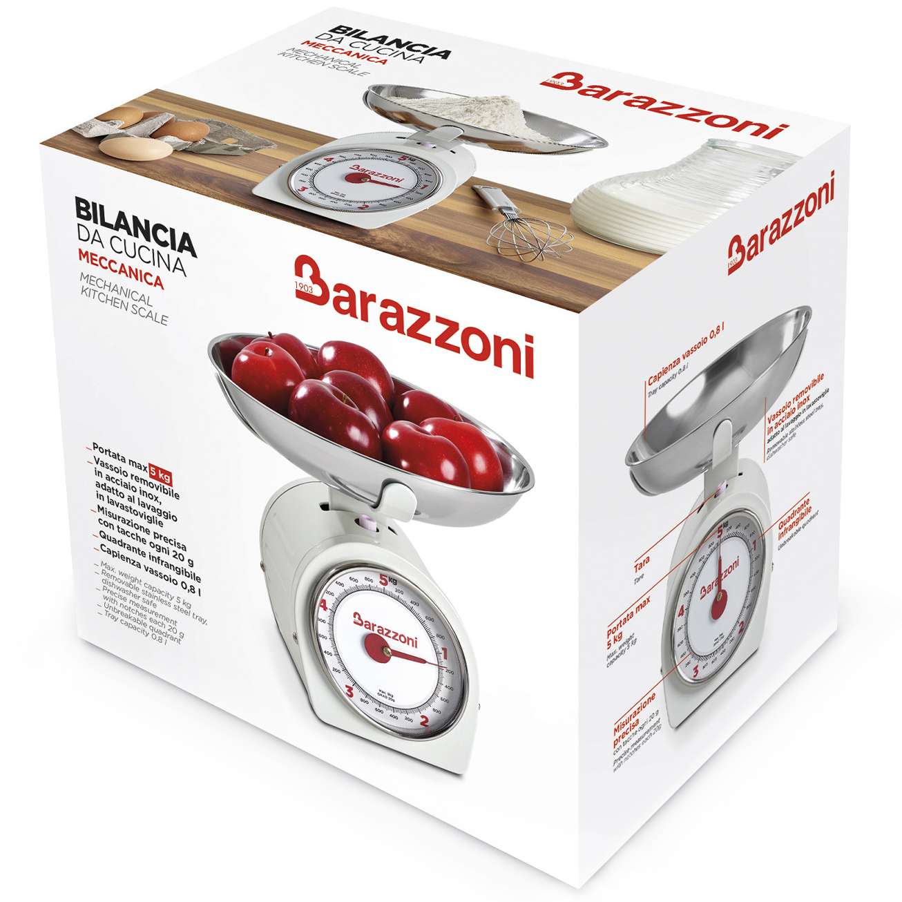 Кухонные механические весы Barazzoni до 5 кг 20.5 см (802080000) - фото 4