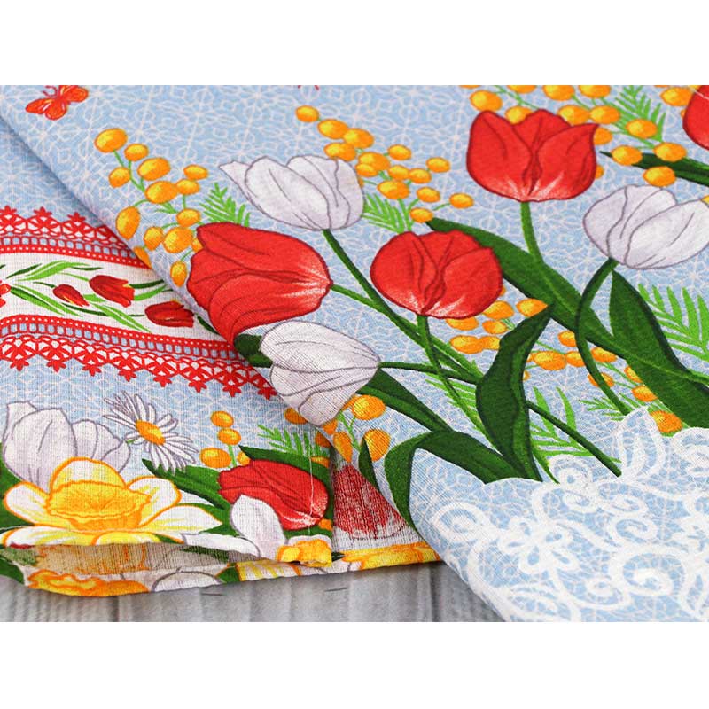 Полотенце вафельное Руно Весенние цветы 1, набивное, 35х70 см, комбинированный (217.15_Весняні квіти_1) - фото 3