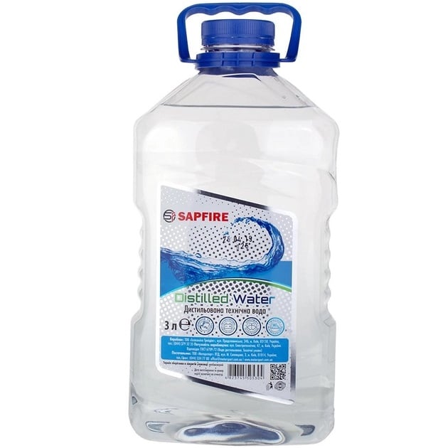 Дистиллированная техническая вода Sapfire, 3 л - фото 1