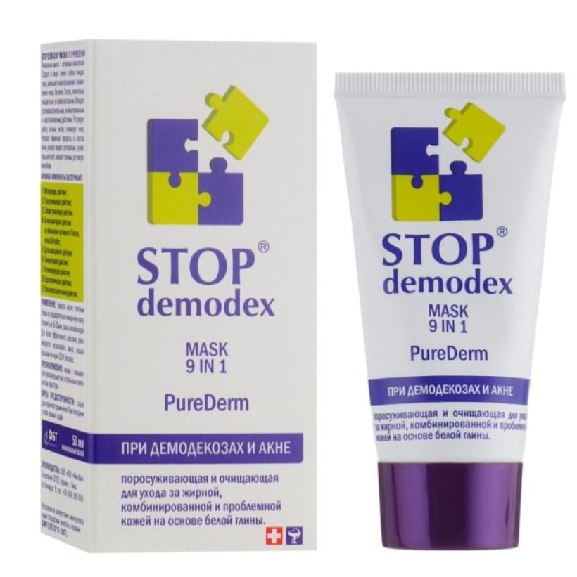 Маска 9 в 1 ФитоБиоТехнологии Pure Derm Stop Demodex, 50 мл - фото 1