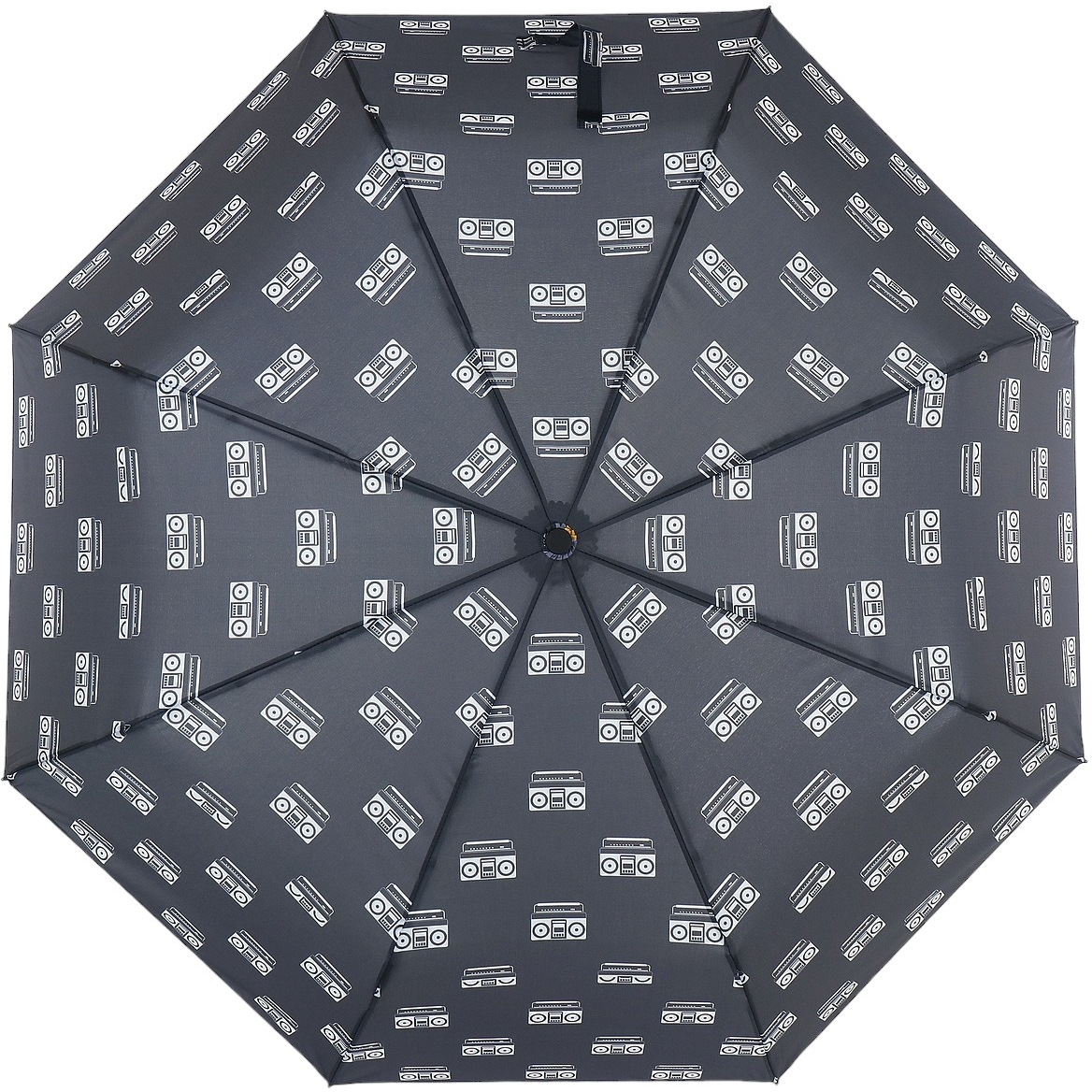 Женский складной зонтик полный автомат Art Rain 100 см черный - фото 1