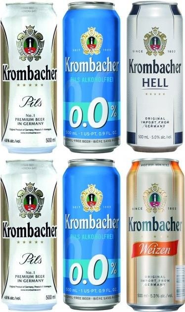 Набір: пиво Krombacher Pils 0.5 л + Krombacher Hell 0.5 л + Krombacher Weizen 0.5 л + Krombacher Pils б/а 0.5 л + термосумка - фото 2