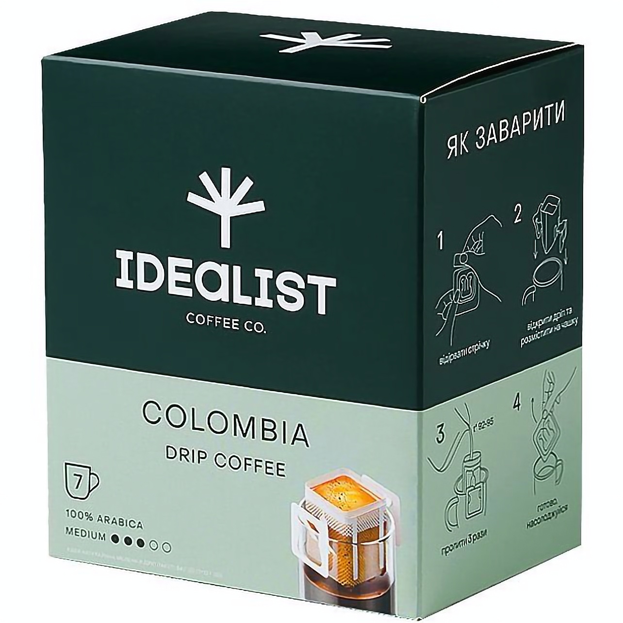 Дрип кофе Idealist Coffee Co Colombia 84 г (7 шт. х 12 г) - фото 1