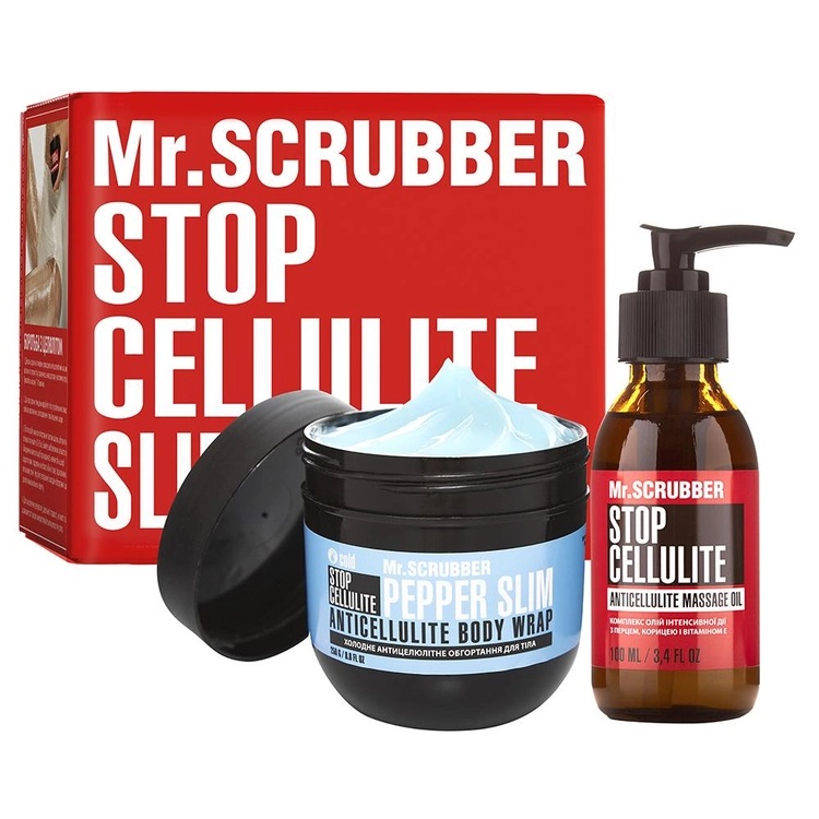Антицеллюлитный набор Mr.Scrubber: Холодное обертывание, 250 г + Массажное масло, 100 мл - фото 1