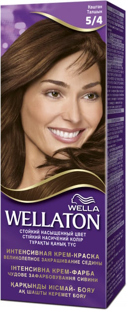 Стійка крем-фарба для волосся Wellaton, відтінок 5/4 (каштан), 110 мл - фото 1