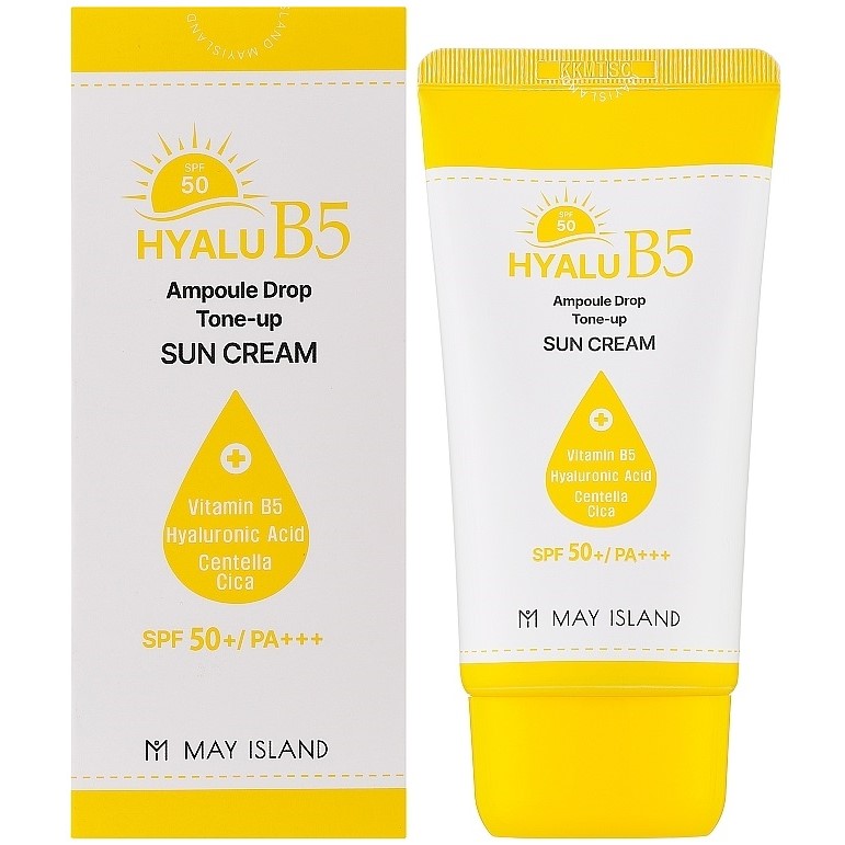 Тонизирующий солнцезащитный крем May Island Hyalu B5 Ampoule Drop Tone Up Sun Cream 70 мл - фото 1