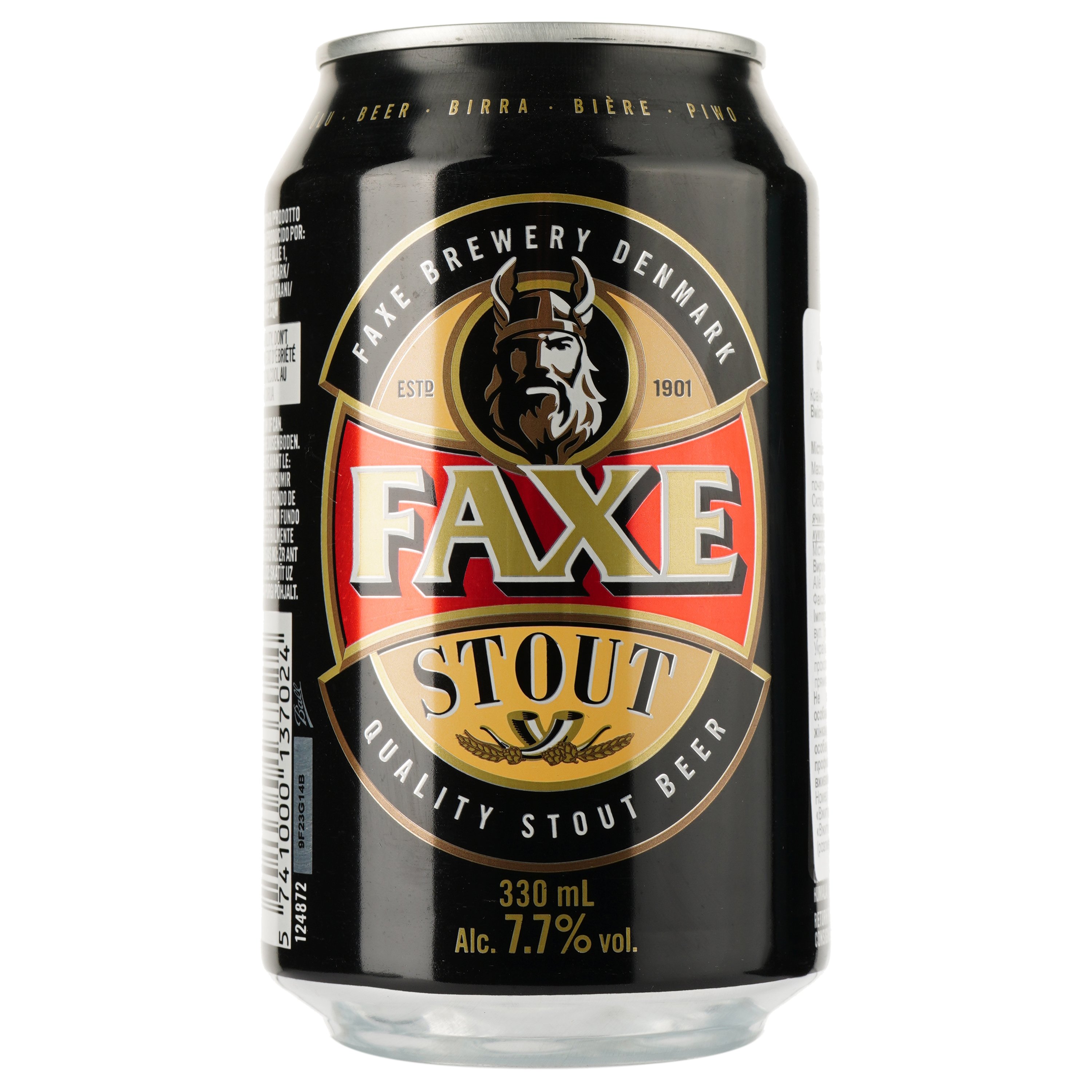 Пиво Faxe Stout, темне, 7,7%, з/б, 0,33 л (847690) - фото 1