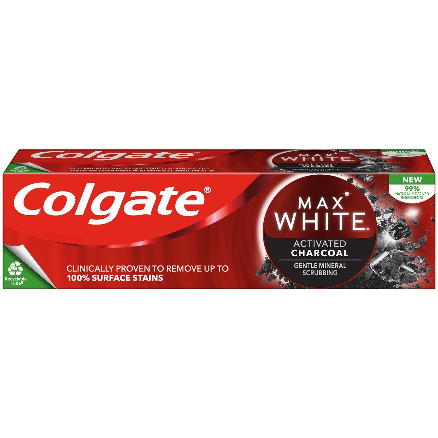 Зубная паста Colgate Max White Activated Charcoal 75 мл - фото 1