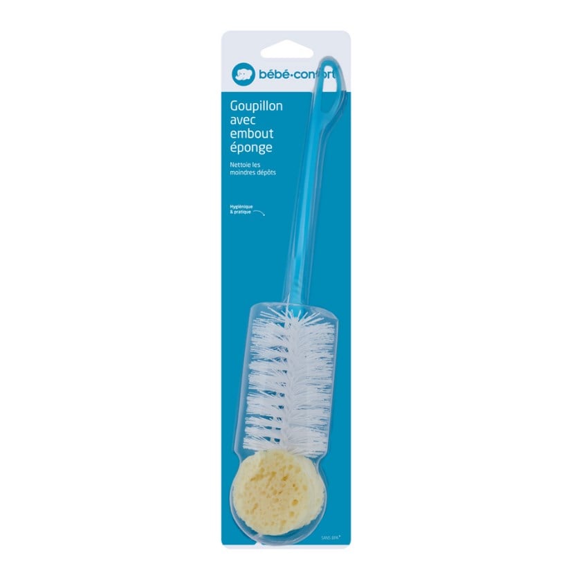Щіточка для миття пляшечок Bebe Confort Bottle Brush With Sponge Tip, зі спонжем, блакитна (3102206700) - фото 2