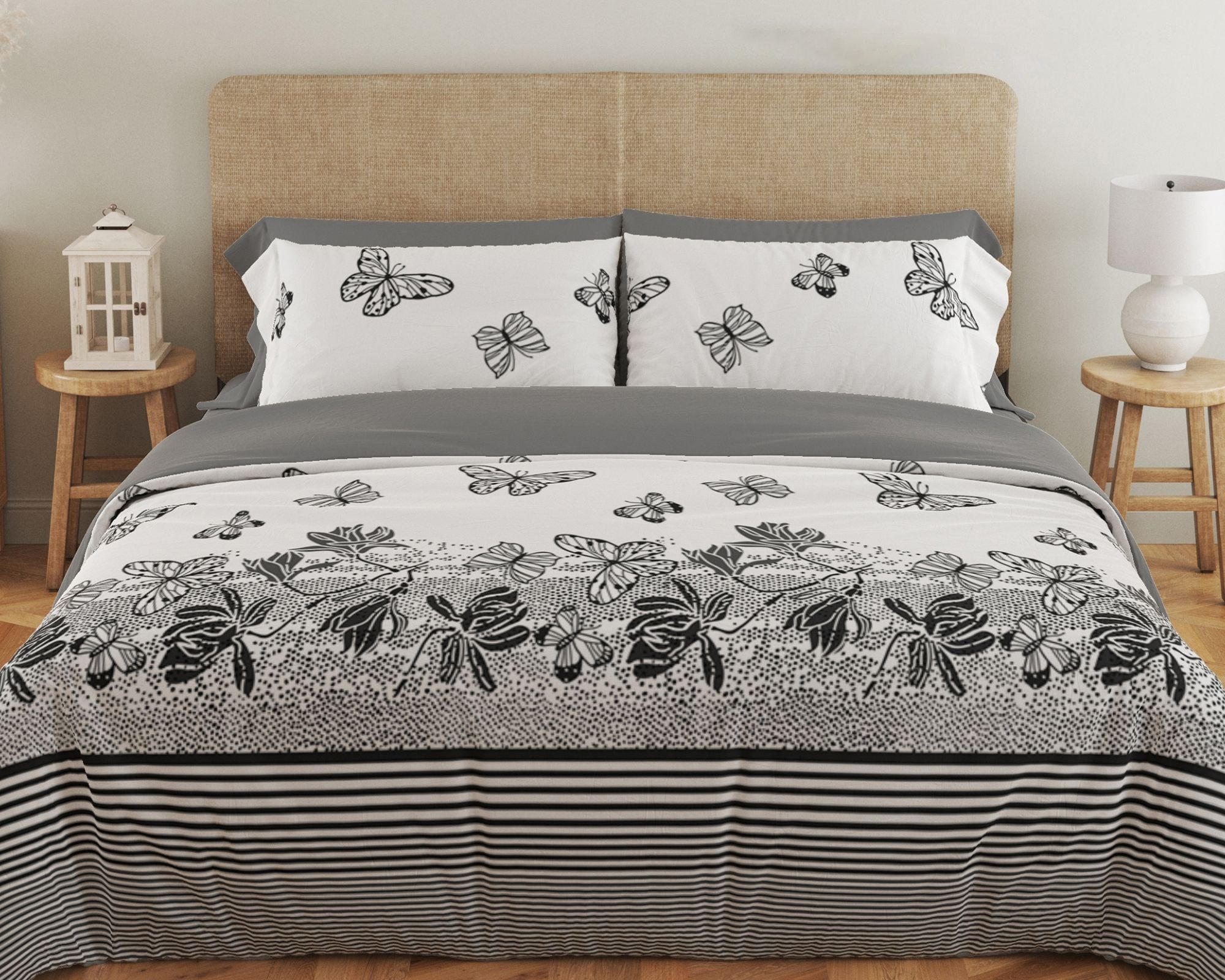 Комплект постельного белья ТЕП Soft dreams Black Butterfly двуспальный черный с белым (2-03858_25995) - фото 1