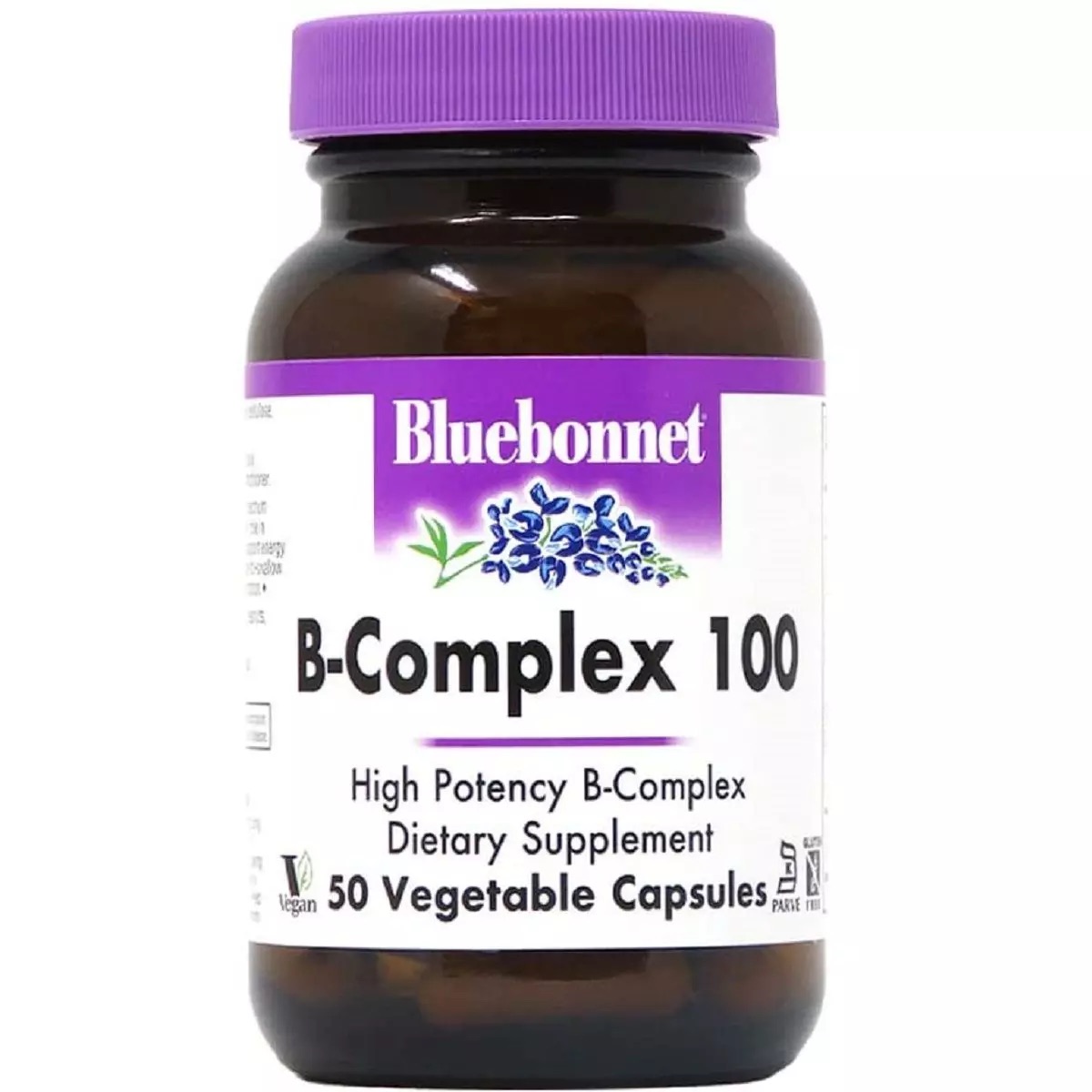 В-комплекс 100 Bluebonnet Nutrition 50 вегетарианских капсул - фото 1