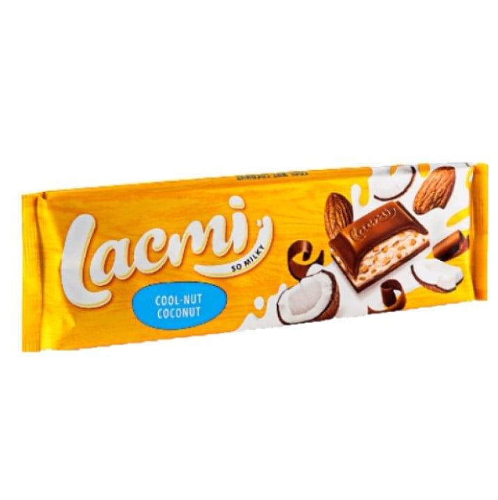 Шоколад молочний Roshen Lacmi Миндаль-кокос, с крем-шариками, 280 г - фото 1