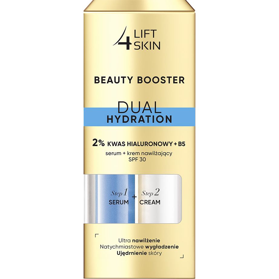 Сироватка Lift 4 Skin Beauty Booster Dual Hydration 2% Hyaluronic Acid + B5 Serum + Moisturizing Cream SPF30+ 30 мл (2шт. х15 мл) - фото 1