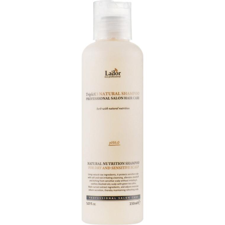 Безсульфатний органічний шампунь La'dor Triplex Natural Shampoo для тонких и поврежденных волос 150 мл - фото 1