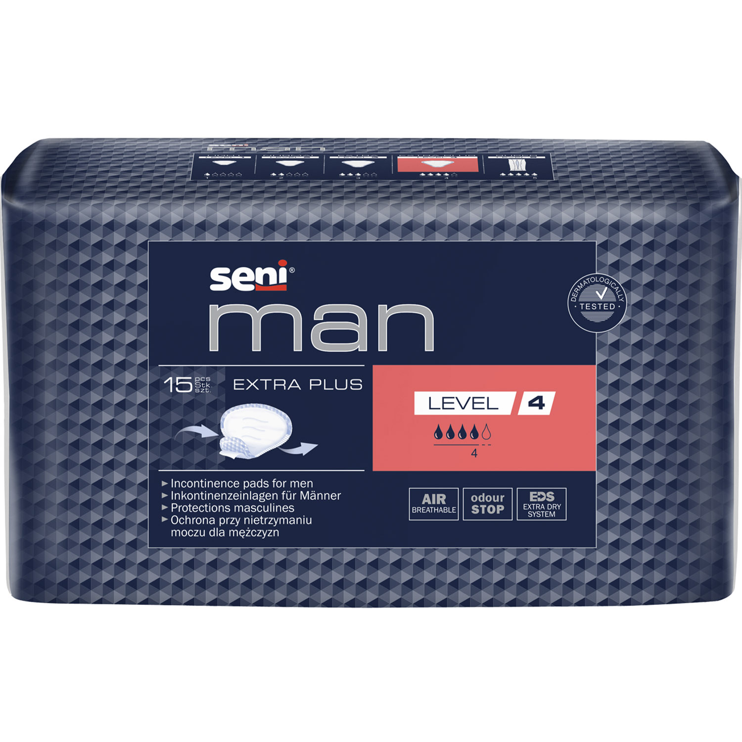 Прокладки урологічні Seni Man Extra Plus Level 4 для чоловіків 15 шт. - фото 1