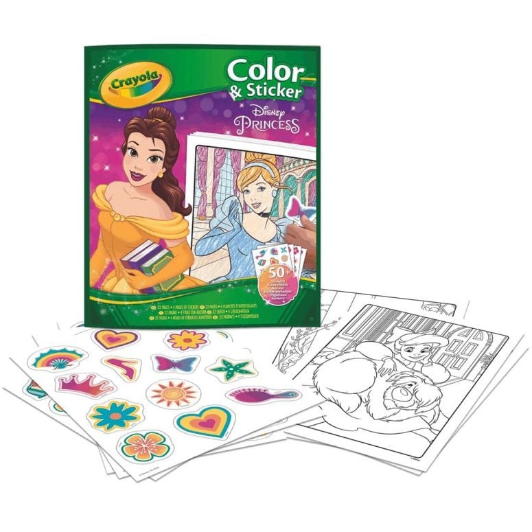 Раскраска Crayola Disney Princess Принцессы, с наклейками, 32 страницы (04-0202) - фото 2