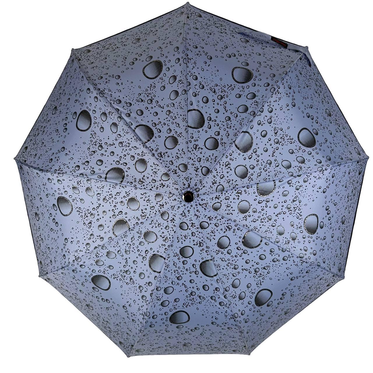 Женский складной зонтик полуавтомат Toprain 99 см голубая - фото 3