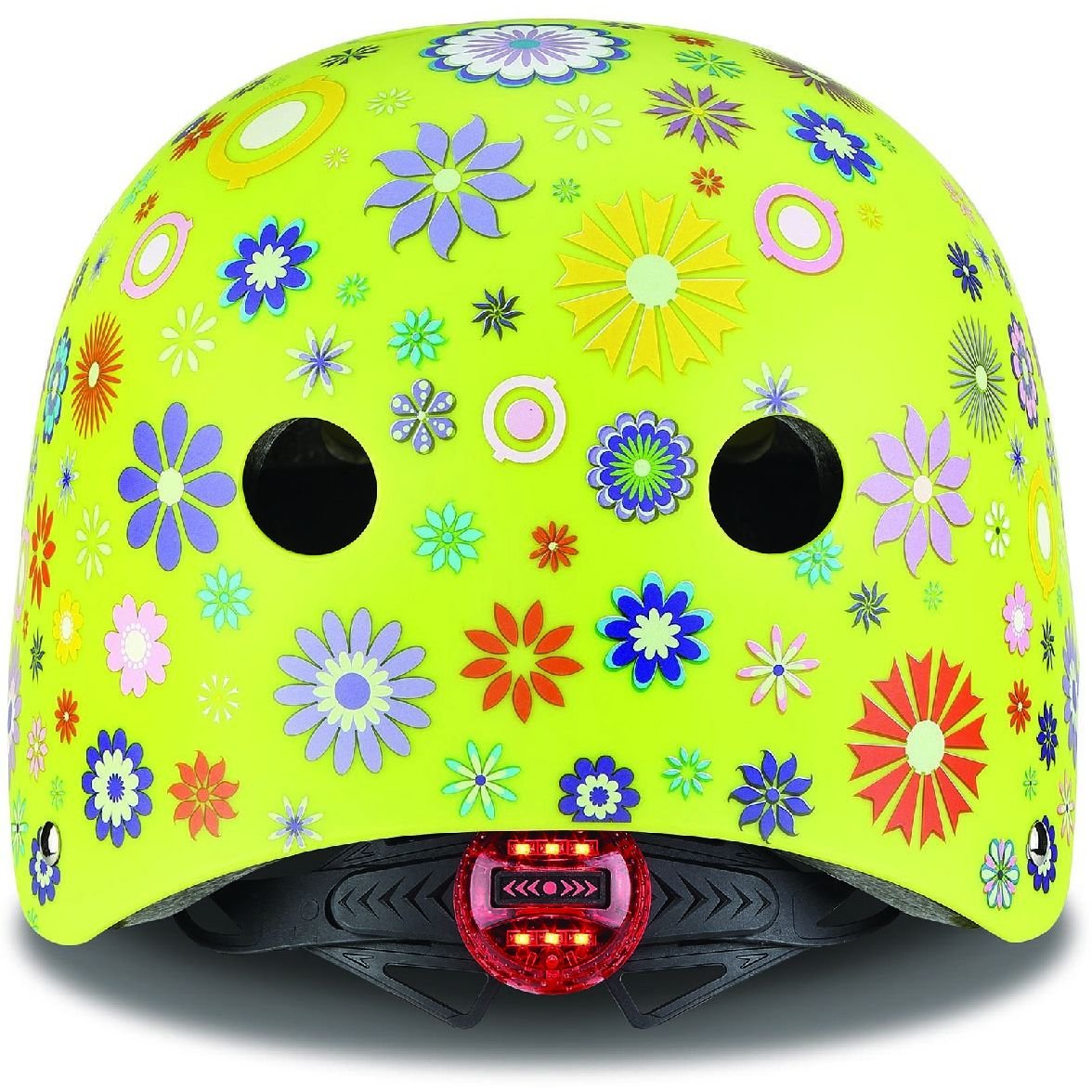 Шлем защитный Globber Цветы с фонариком 48-53 см зеленый (507-106) - фото 4