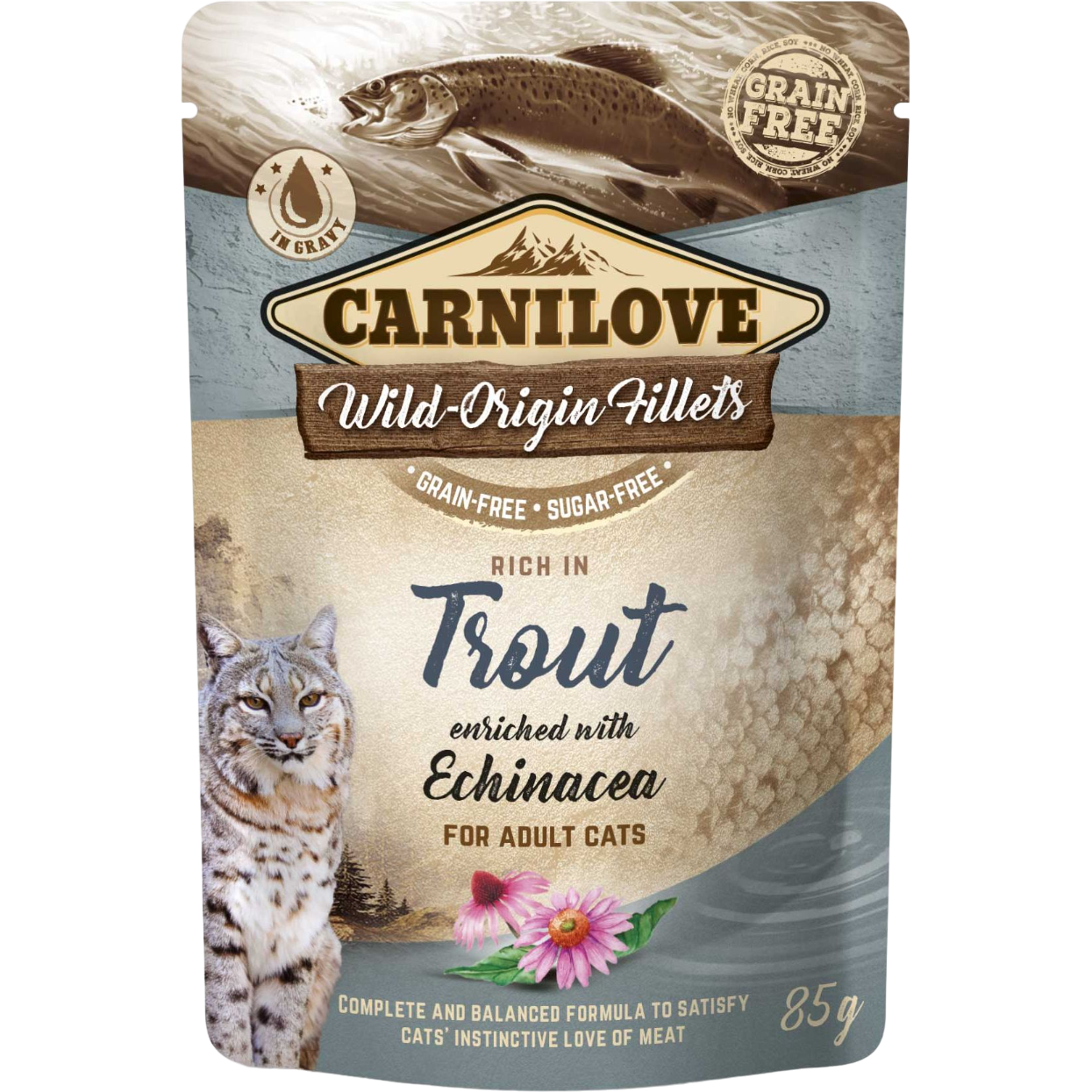 Влажный корм для кошек Carnilove Wild Origin Fillets с форелью и эхинацеей 85 г - фото 1