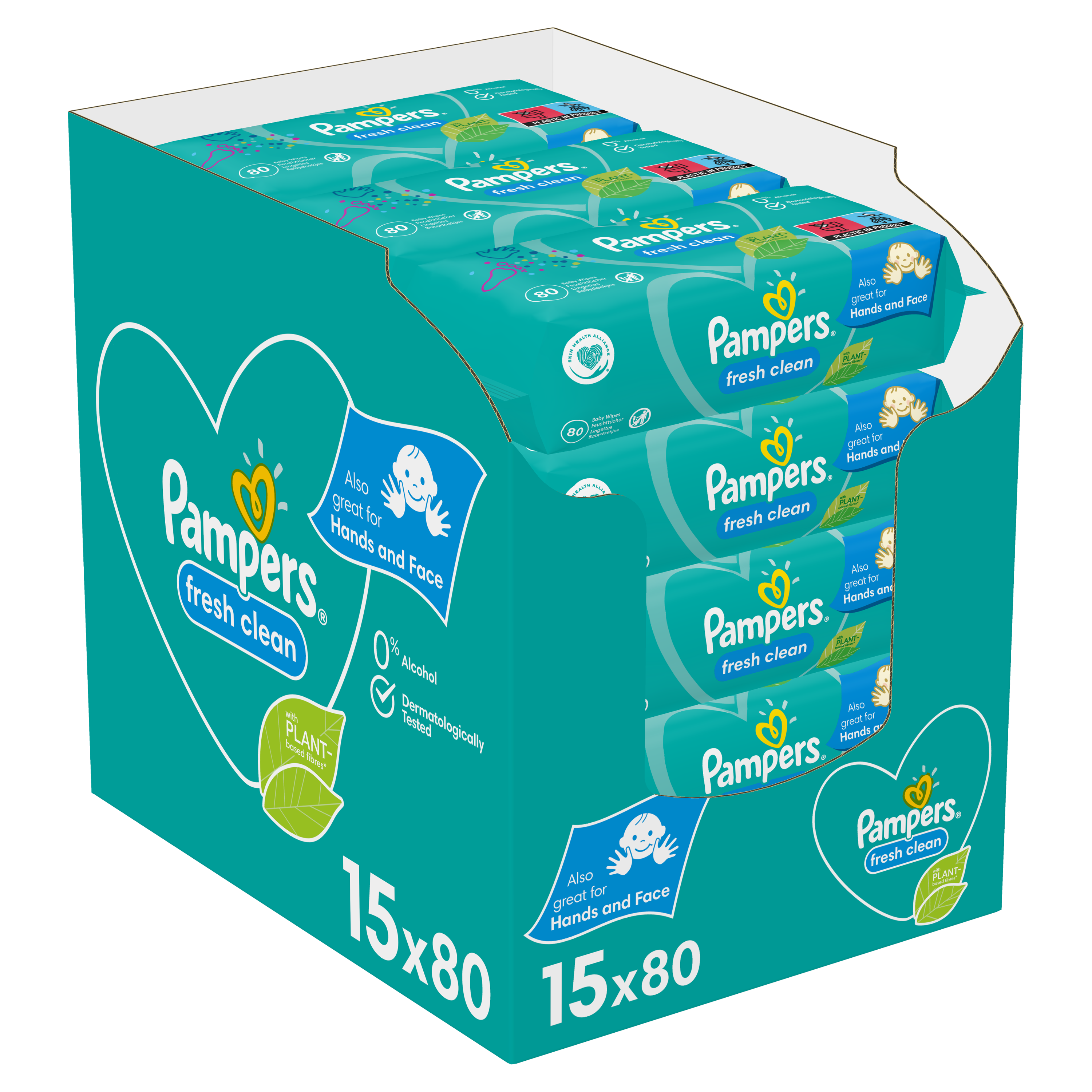 Фото - Средство гигиены Pampers Набір дитячих вологих серветок  Baby Fresh Clean, 1200 шт. (15 упак 