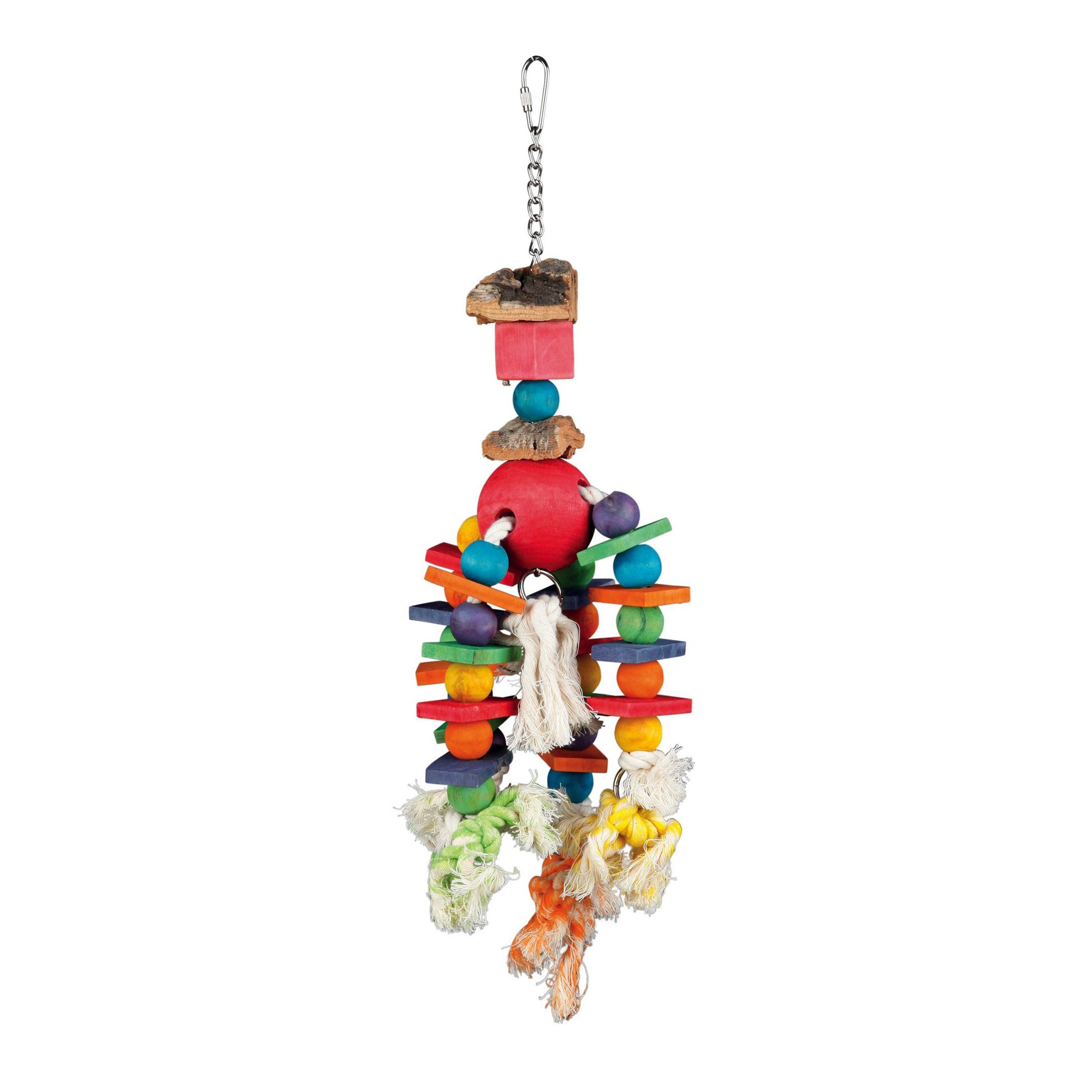 Іграшка для птахів Trixie Підвісна з канатом, різнобарв'я, 35 см (58986) - фото 1
