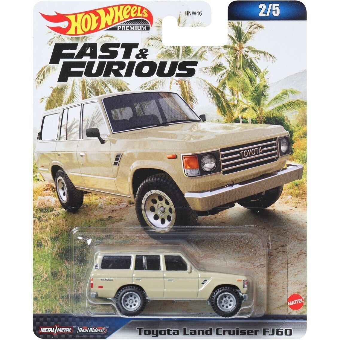 Колекційна модель машинки Hot Wheels Toyota Land Cruiser FJ60 серії Форсаж, бежева (HNW46/HNW53) - фото 3