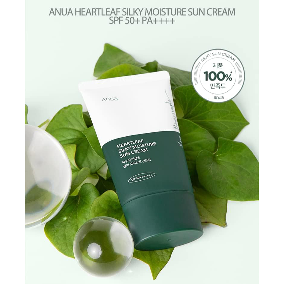 Увлажняющий солнцезащитный крем Anua Heartleaf Silky Moisture Sunscreen SPF 50+ PA++++ 50 мл (BT20450) - фото 2