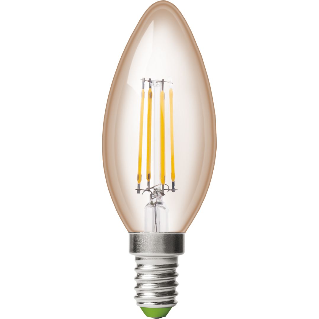 Світлодіодна лампа філамент Eurolamp CL 6W E14 3000K (deco) акція 1+1 (MLP-LED-CL-06143(Amber) - фото 2