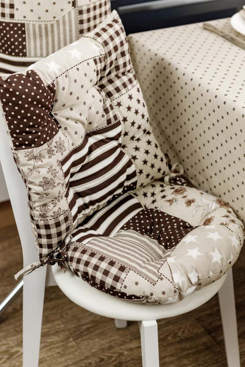 Подушка на стул Прованс Хозяйка Печворк D-40 см коричневый (31620) - фото 3