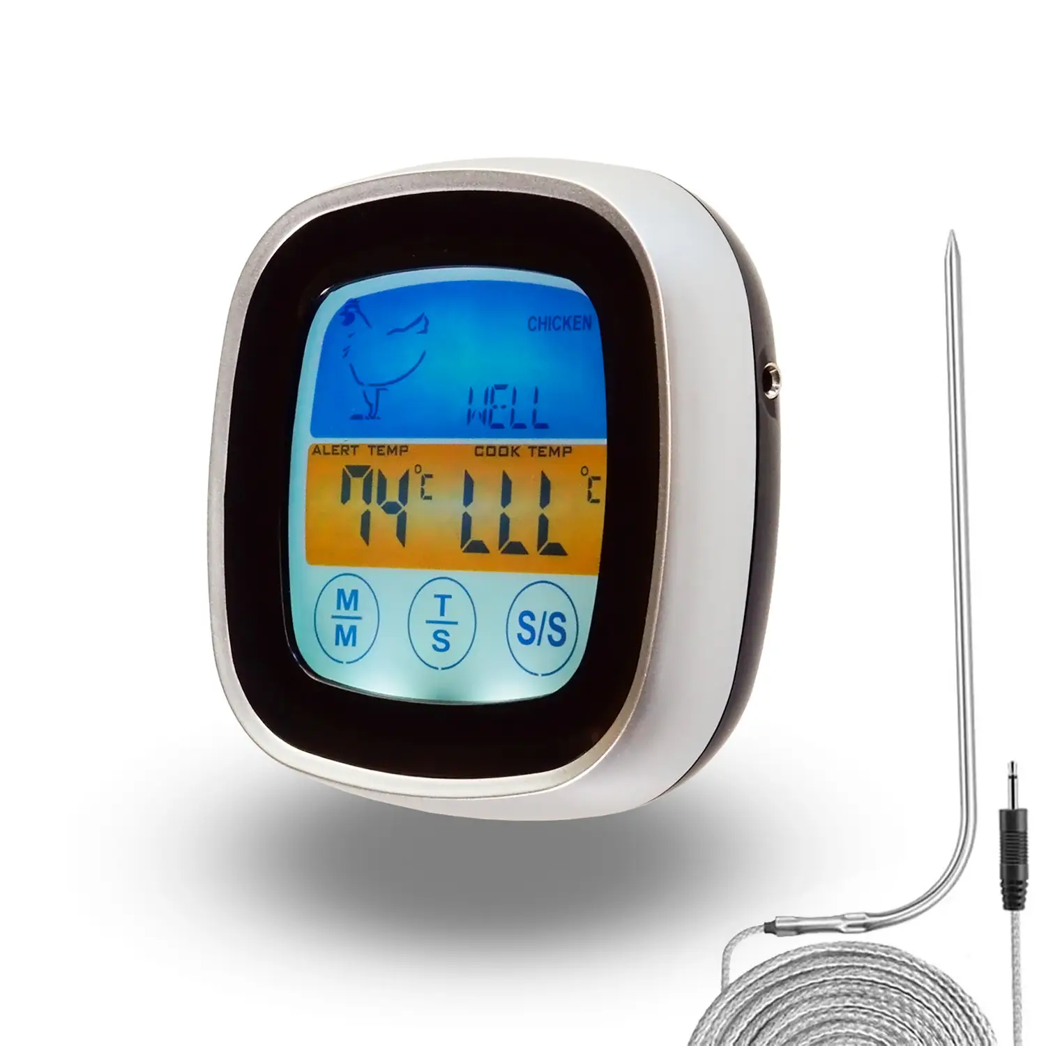 Электронный термометр для мяса Supretto, с дисплеем, серебристый (59820001) - фото 1