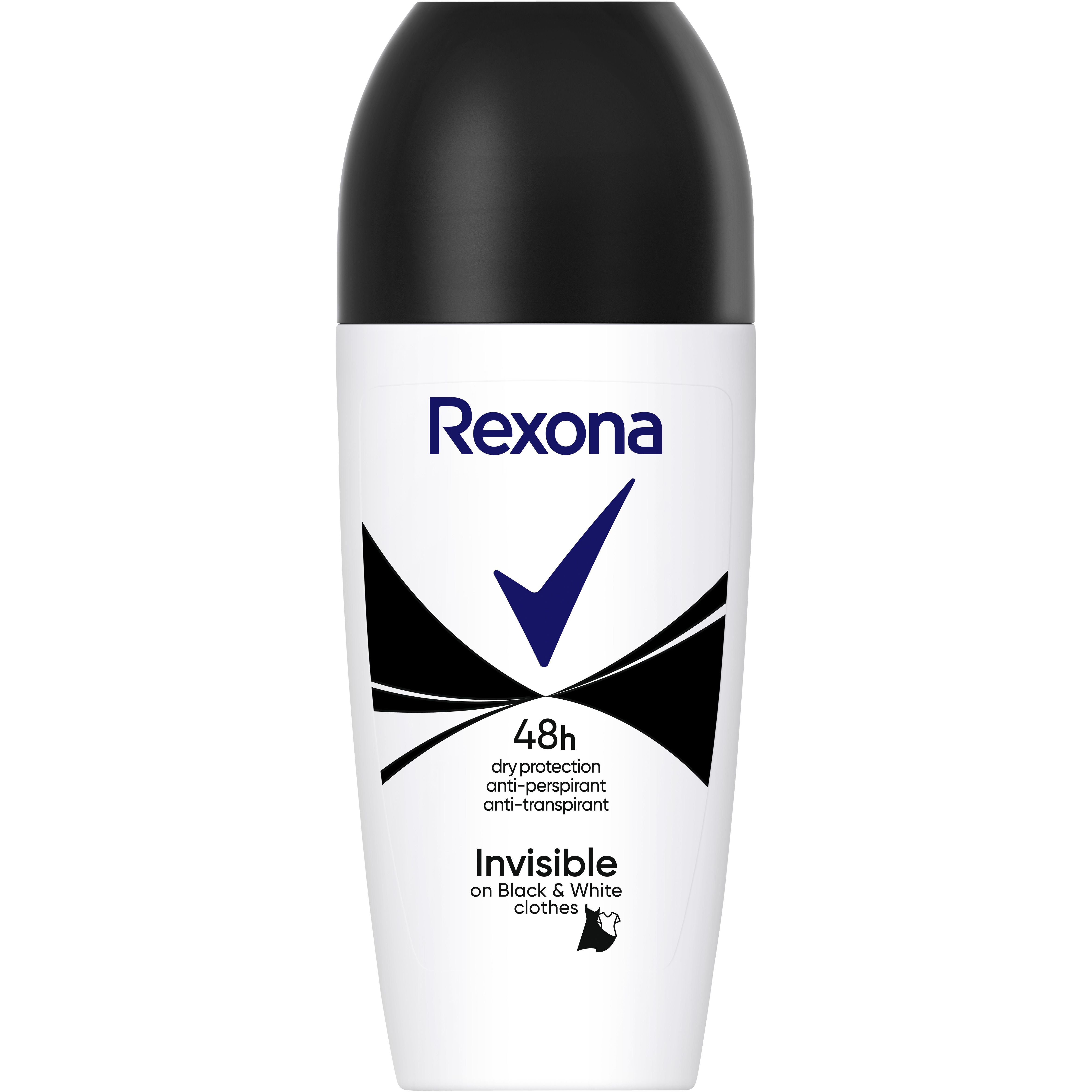 Антиперспирант шариковый Rexona Invisible on Black and White Clothes 48 часов 50 мл - фото 1