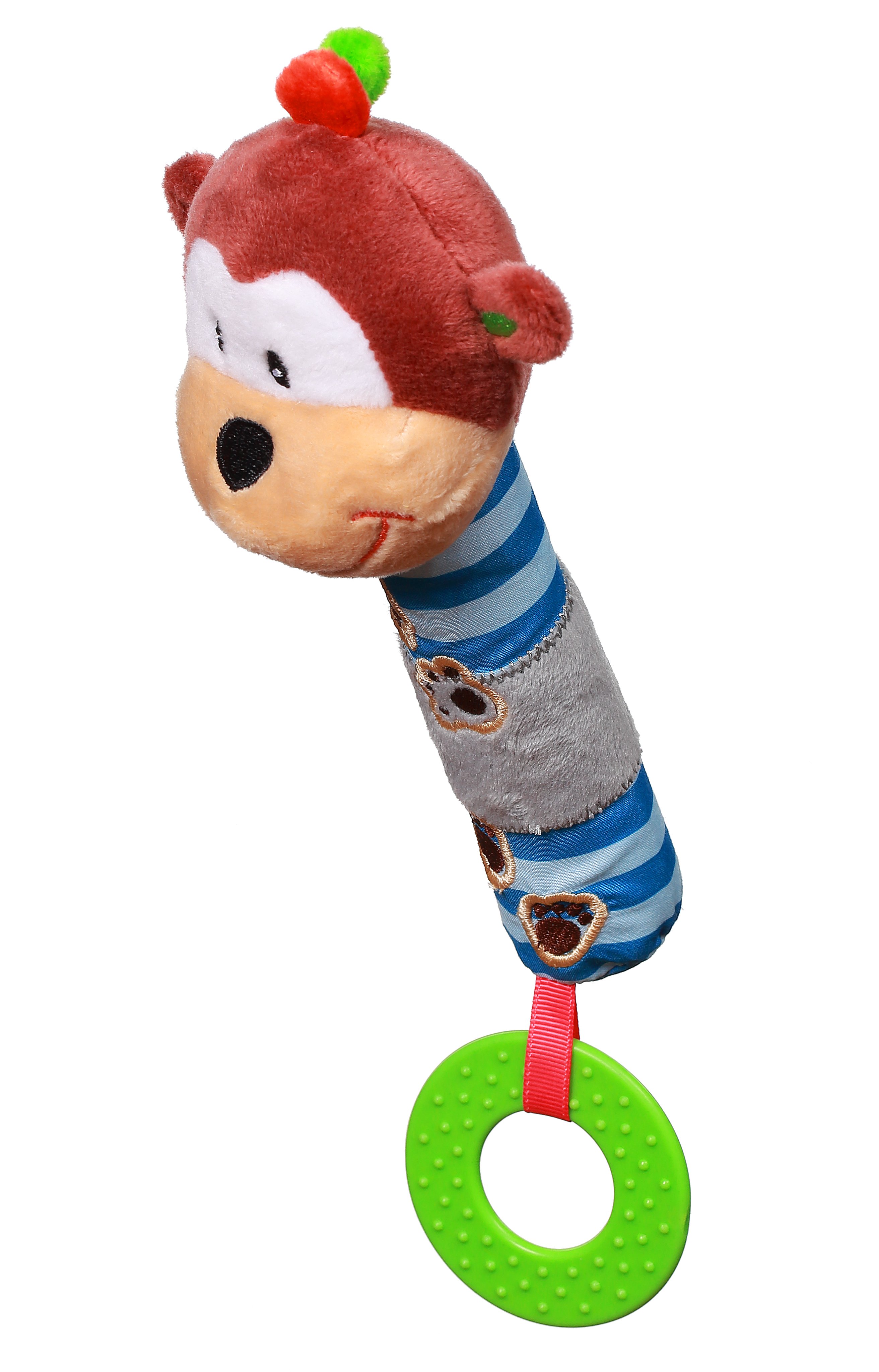 Іграшка-піщалка BabyOno Мавпа Георгій, 22 см, синій (619) - фото 4